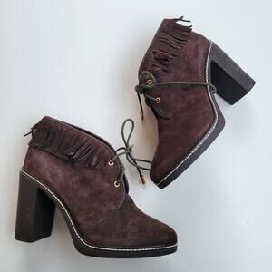 Tory Burch Hilary Suede Fringe Booties 10